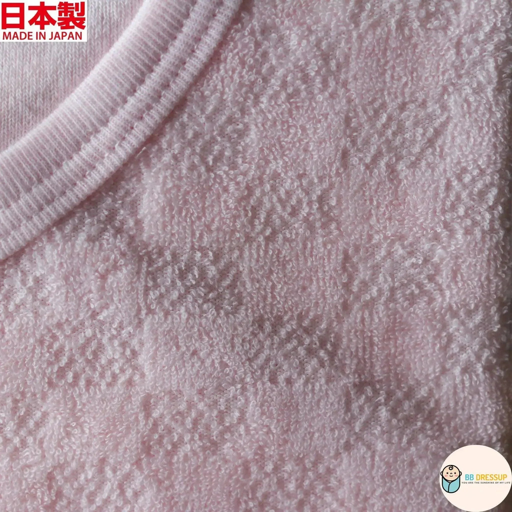 [現貨] 日本製村信 初生嬰兒粉紅色格紋絨短袖連身衣/屁包衣 - BB Dressup