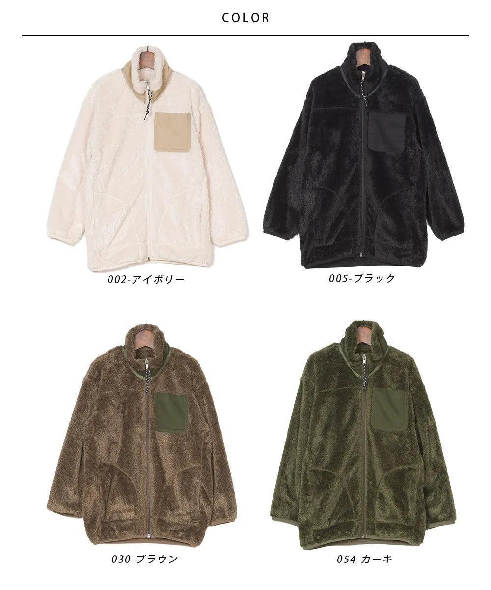 [現貨] 日本直送 OMNES 女童裝 卡其綠長袖高領抓絨外套 (100-130cm) - BB Dressup