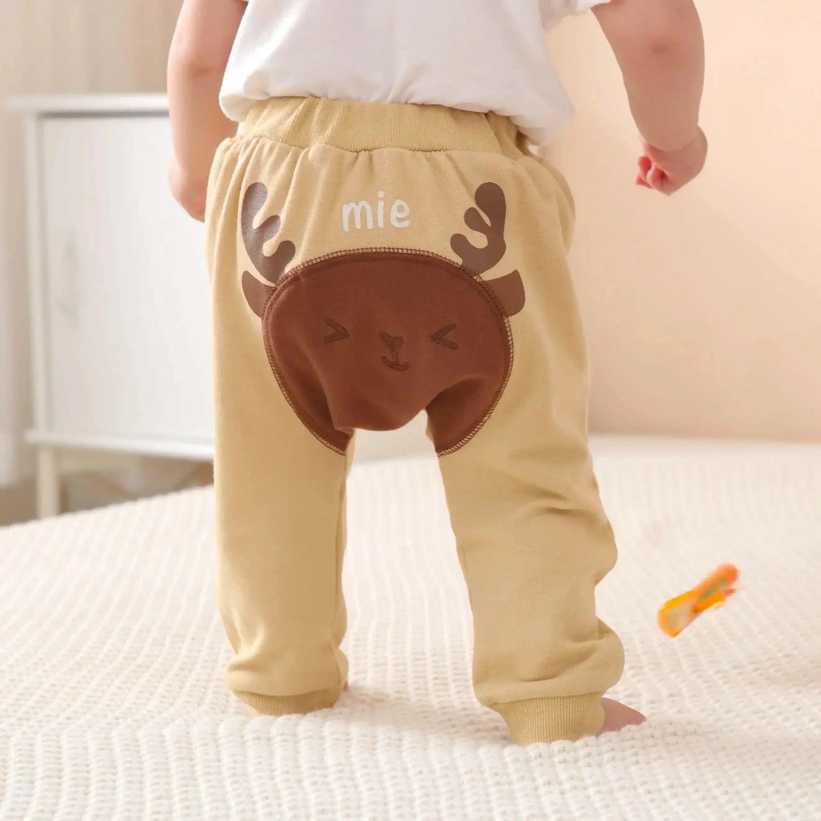 [現貨] 日本直送 O.S Kids 童裝 鹿仔造型 芥末黃色嬰兒褲 (80-90cm) - BB Dressup