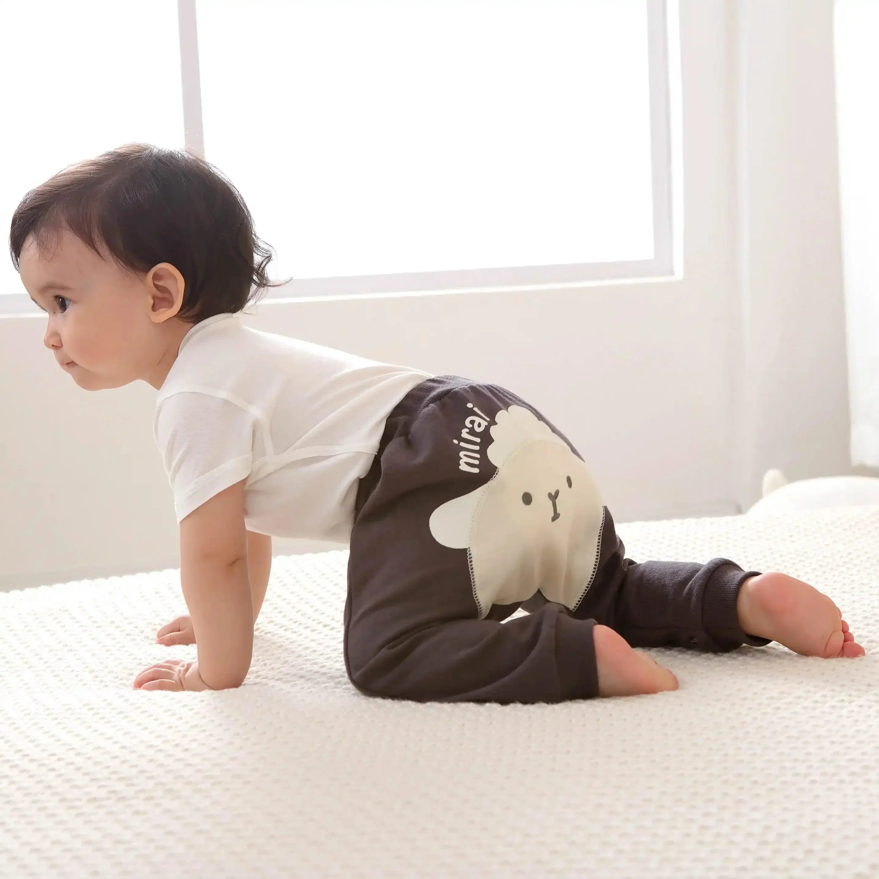 [現貨] 日本直送 O.S Kids 童裝 綿羊造型 炭灰色嬰兒褲 (70-90cm) - BB Dressup