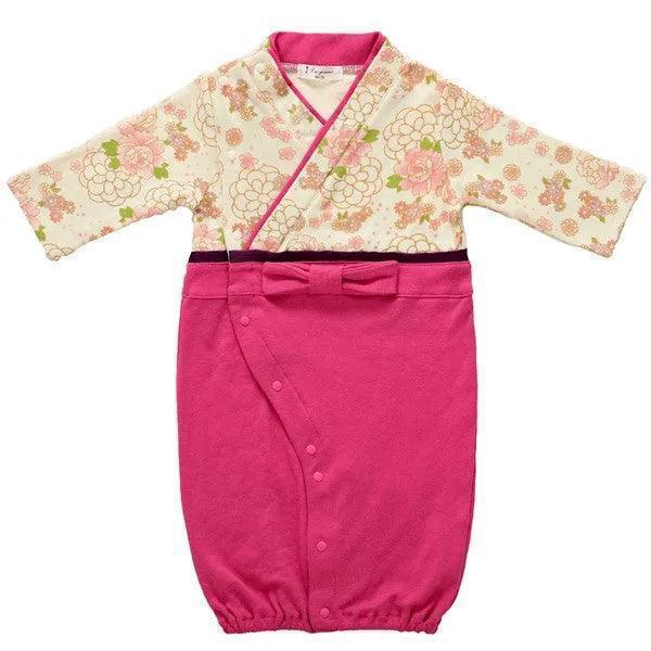 [現貨] 日本直送 O.S Kids 初生嬰兒米色櫻花連身衣 (50-70cm) - BB Dressup