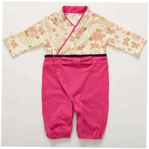 [現貨] 日本直送 O.S Kids 初生嬰兒米色櫻花連身衣 (50-70cm) - BB Dressup