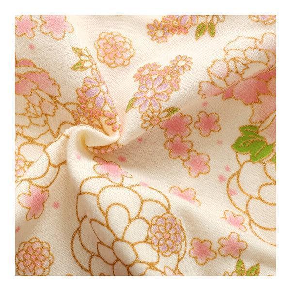 [現貨] 日本直送 O.S Kids 嬰兒米色櫻花菊花和服連身衣 (70-80cm) - BB Dressup