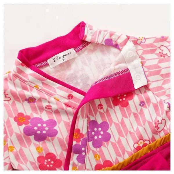 [現貨] 日本直送 O.S Kids 嬰兒粉紅色櫻花和服連身衣 (70-90cm) - BB Dressup