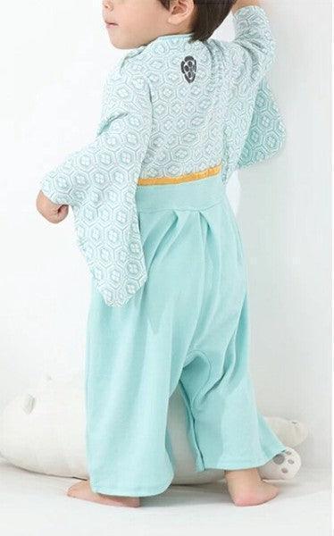 [現貨] 日本直送 O.S Kids 嬰兒粉藍色日本風和服連身衣 (70-90cm) - BB Dressup