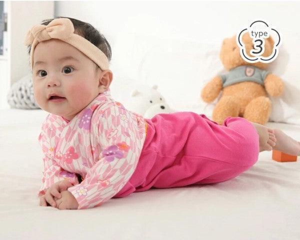 [現貨] 日本直送 O.S Kids 初生嬰兒粉紅櫻花日本和服連身衣 (50-70cm) - BB Dressup