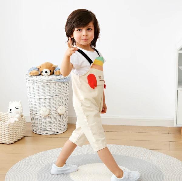 [現貨] 日本直送 OS Kids童裝蟹仔全棉吊帶長褲 (90-110cm) - BB Dressup