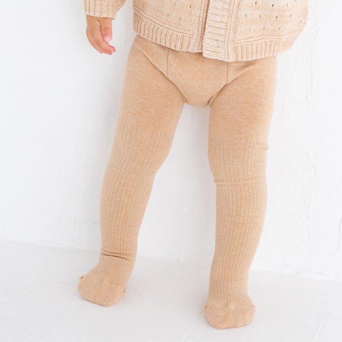 [現貨] 日本製 POMPKINS 有機棉啡色嬰兒襪褲 (80cm) - BB Dressup