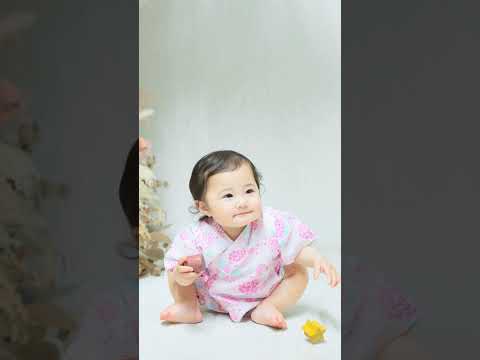 日本直送 Aenak 嬰兒粉紫色繡球花日本和服浴衣連身衣