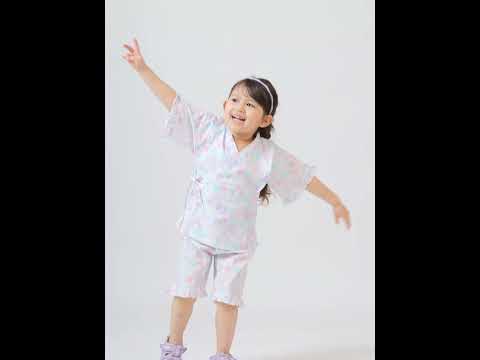 日本直送 Aenak 嬰兒粉紫色繡花球日本和服浴衣套裝 - BB Dressup