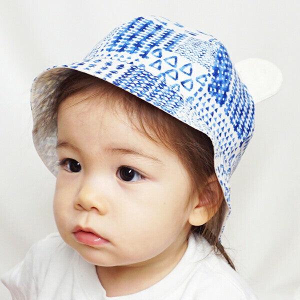 [現貨] 日本製 Shapox防紫外線水彩風熊仔耳嬰幼兒帽 - BB Dressup