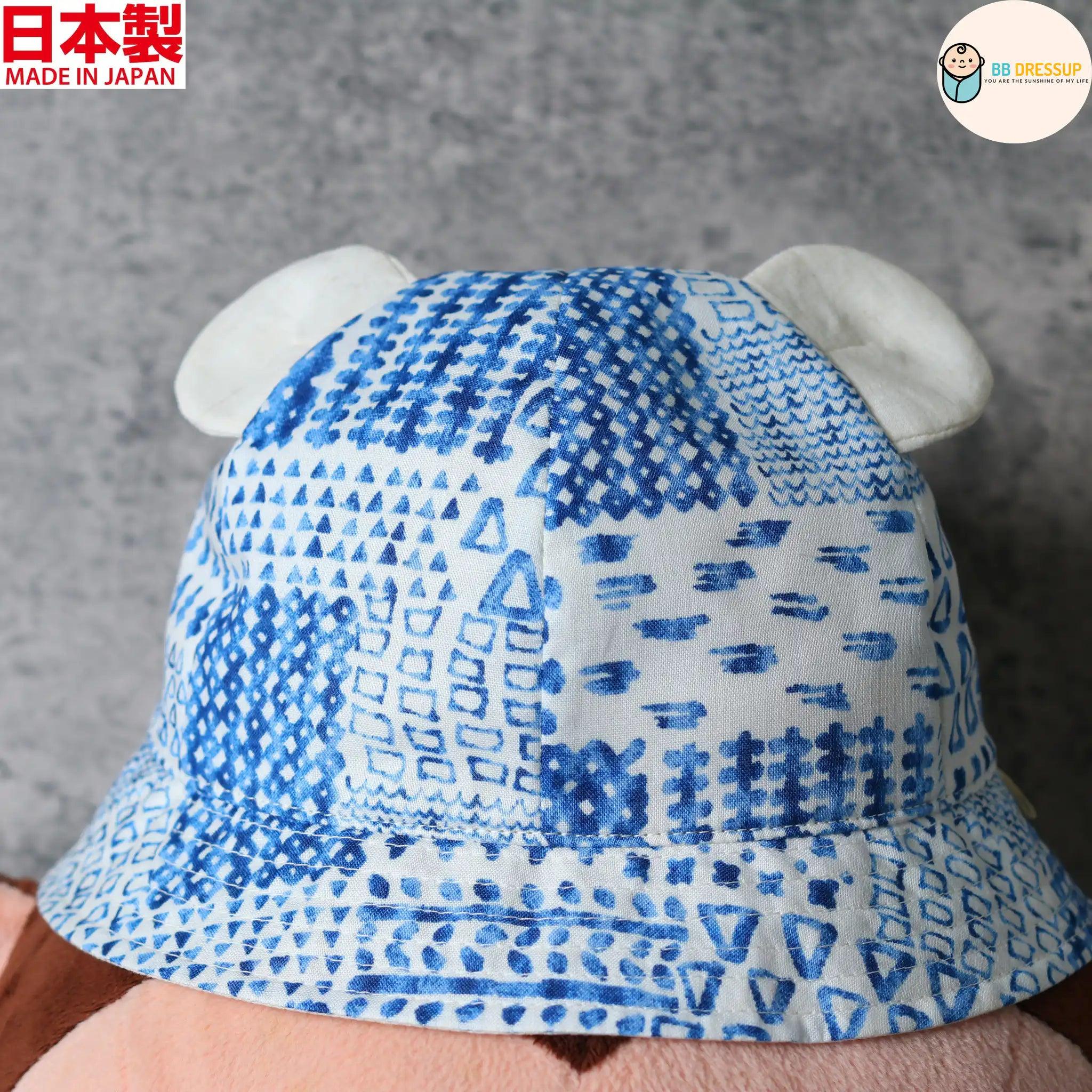[現貨] 日本製 Shapox防紫外線水彩風熊仔耳嬰幼兒帽 - BB Dressup
