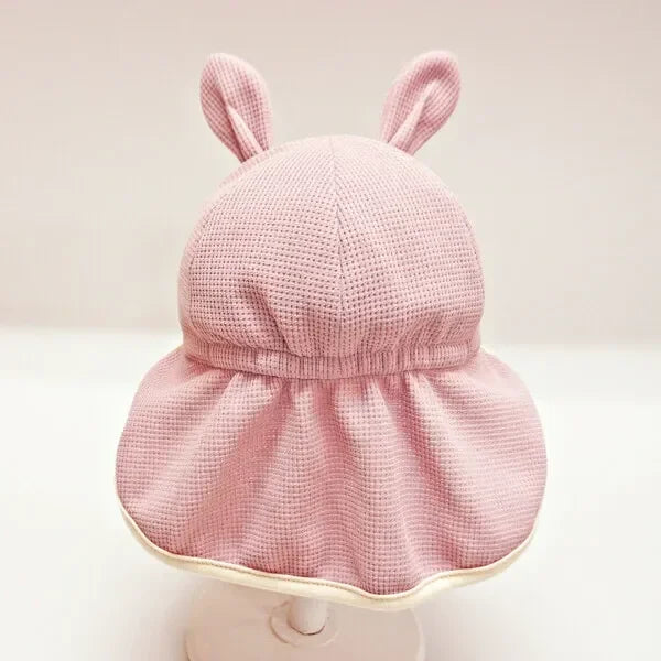 [現貨] 日本製 Shapox防紫外線粉紅色威化格嬰幼兒可調動物Cap帽 - BB Dressup