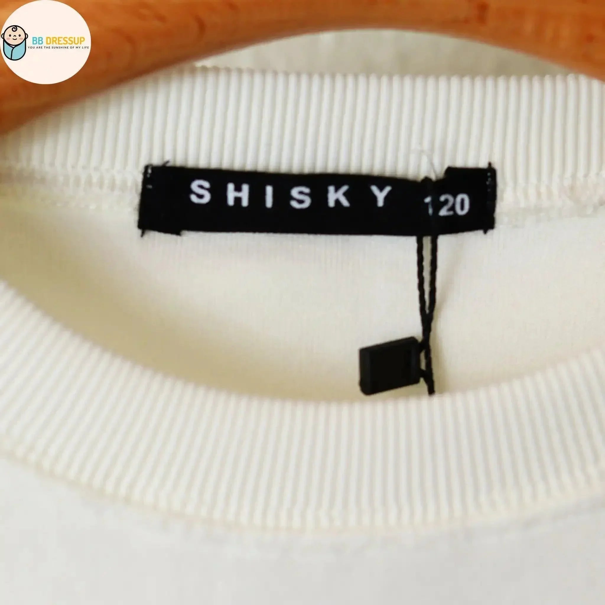 [現貨] 日本直送 Shisky 童裝 白色配螢光紅胸袋 長袖衛衣 (120-130cm) - BB Dressup