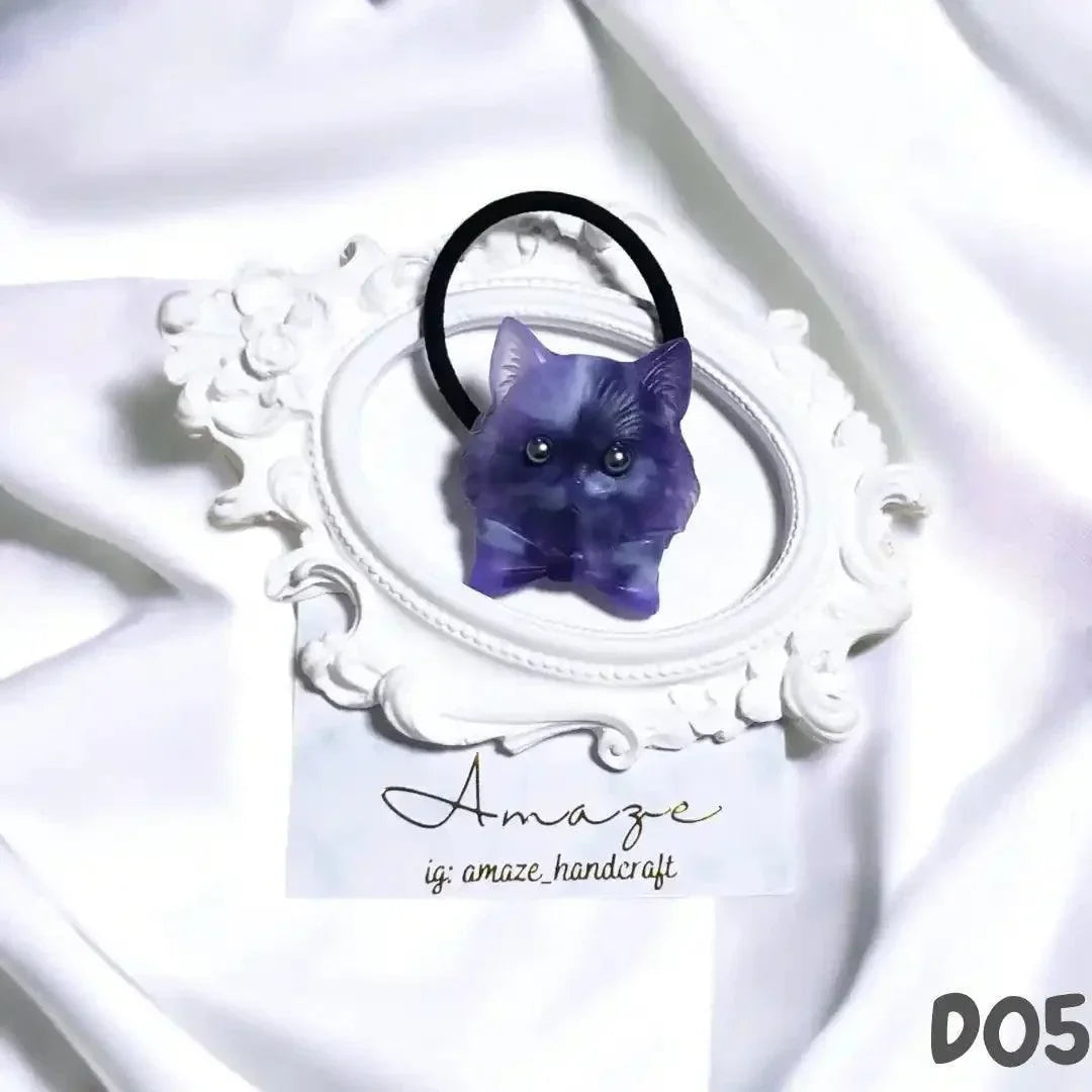 [預購] 香港製造 Amaze Handcraft 雲石紋貓咪髮圈 (成人/童裝 - 多色) - BB Dressup