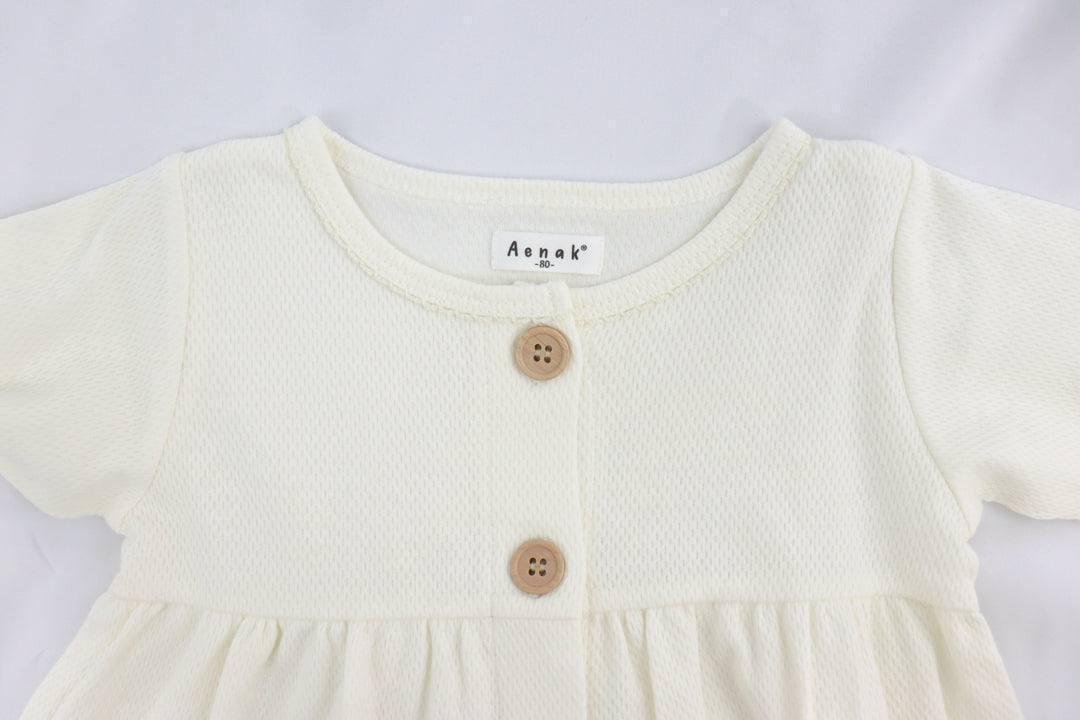 [現貨] 日本直送 Aenak 女童裝 白色網紋短袖嬰兒連身裙 - BB Dressup