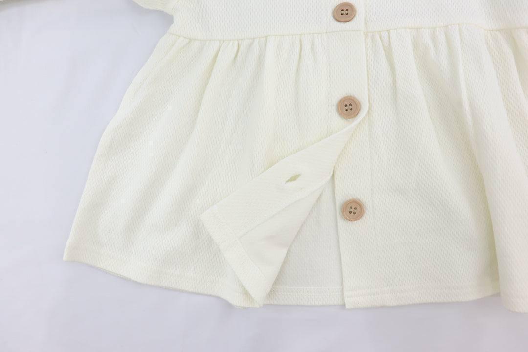 [現貨] 日本直送 Aenak 女童裝 白色網紋短袖嬰兒連身裙 - BB Dressup