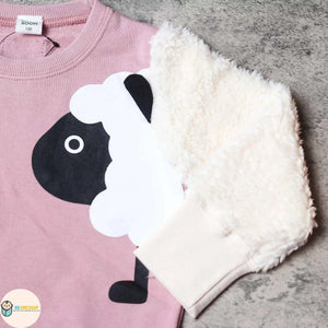 [現貨] 日本直送 Cheekroom 童裝 粉紅色 羊咩咩 長袖衛衣 (100-110cm) - BB Dressup