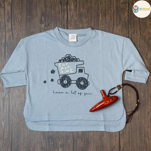[現貨] 日本直送 Mam 幼兒 貨車圖案 藍色長袖上衣 (80-90cm) - BB Dressup