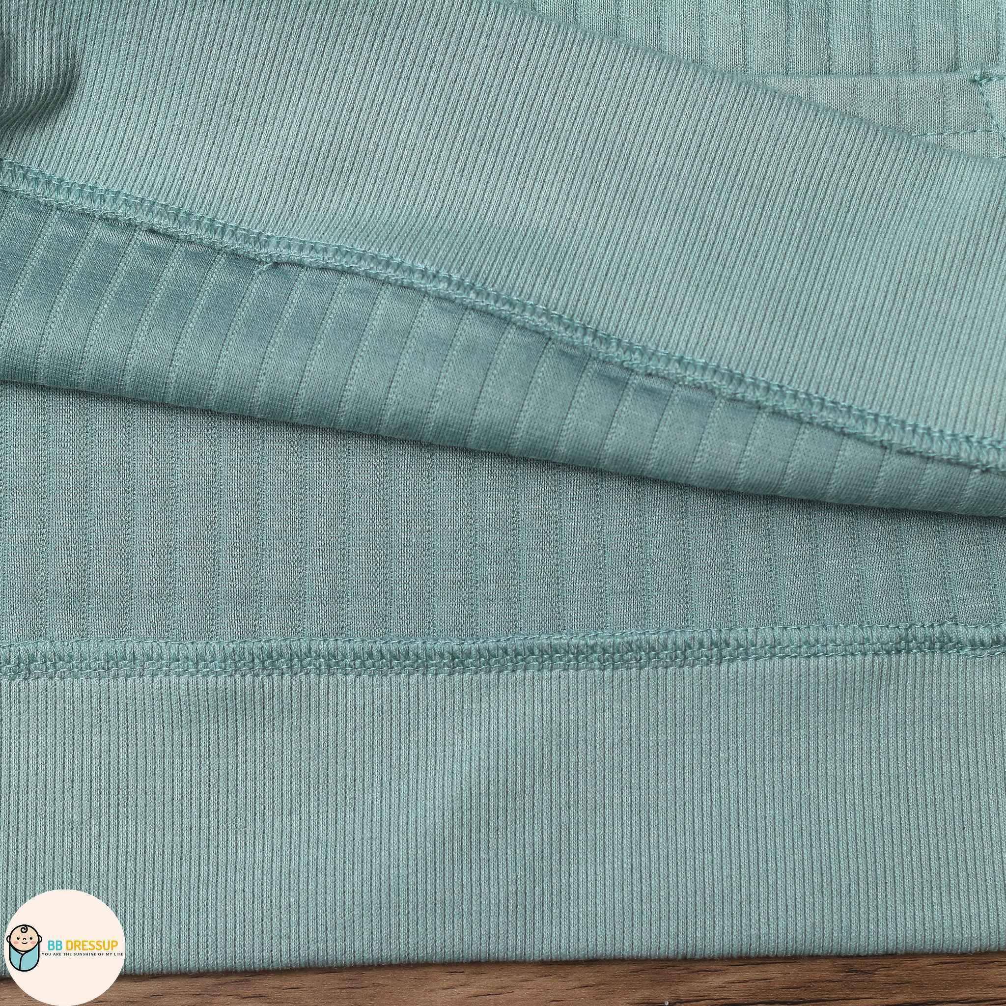 [現貨] 日本直送 OMNES 女童 卡其綠直紋 長袖衫 (100-130cm) - BB Dressup