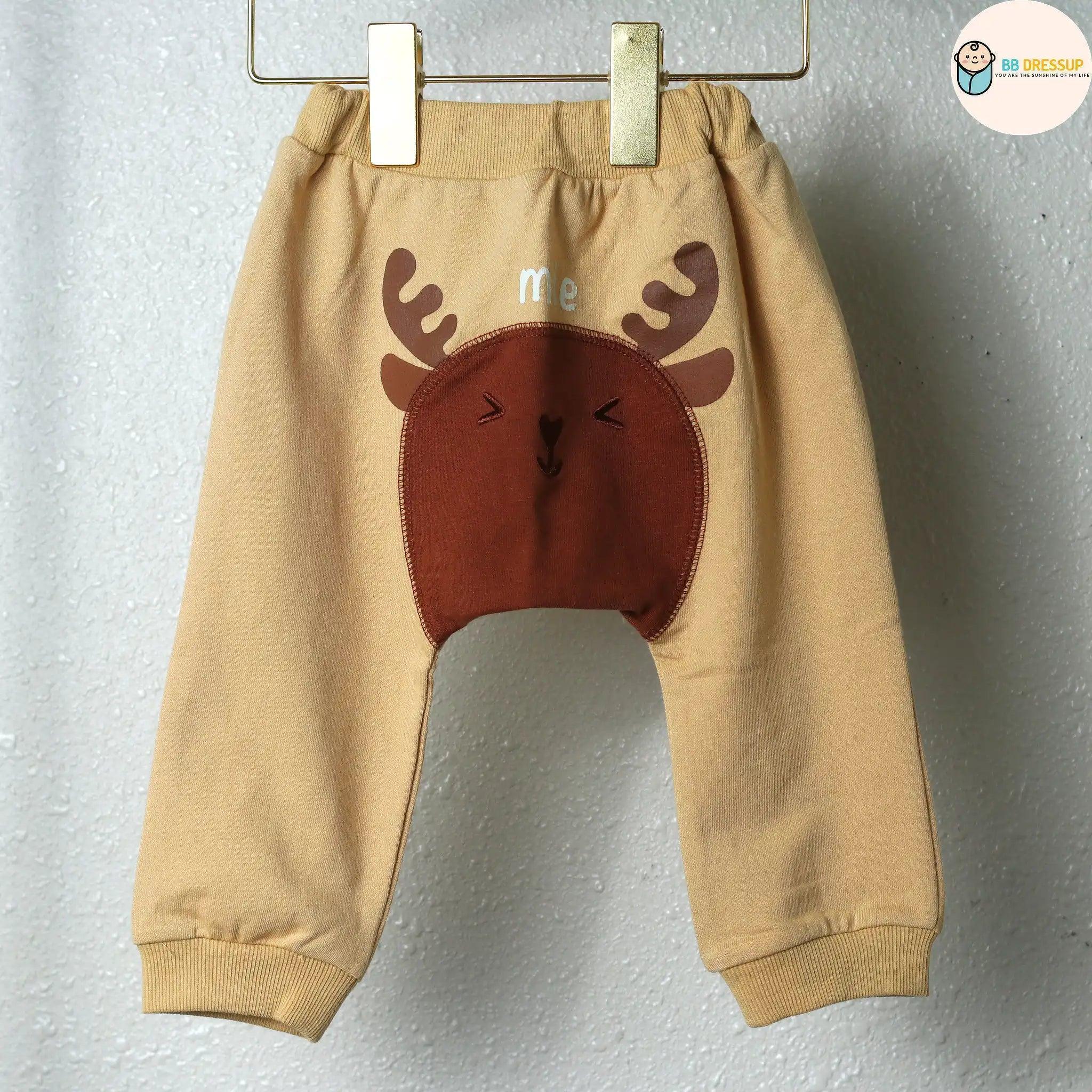 [現貨] 日本直送 O.S Kids 童裝 鹿仔造型 芥末黃色嬰兒褲 (80-90cm) - BB Dressup