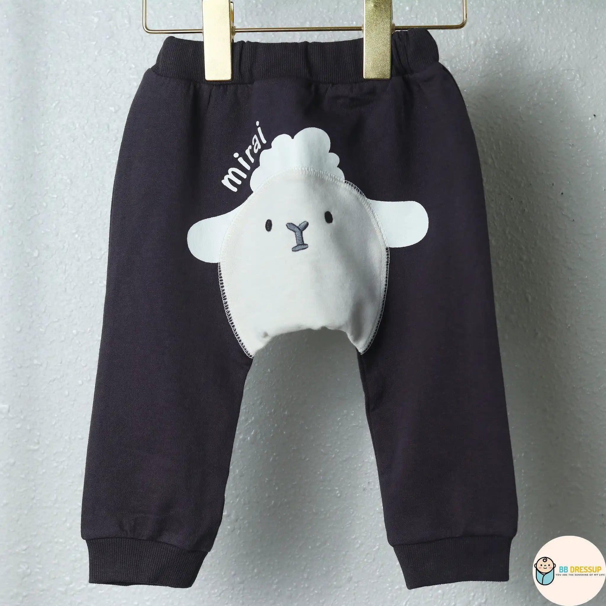 [現貨] 日本直送 O.S Kids 童裝 綿羊造型 炭灰色嬰兒褲 (70-90cm) - BB Dressup