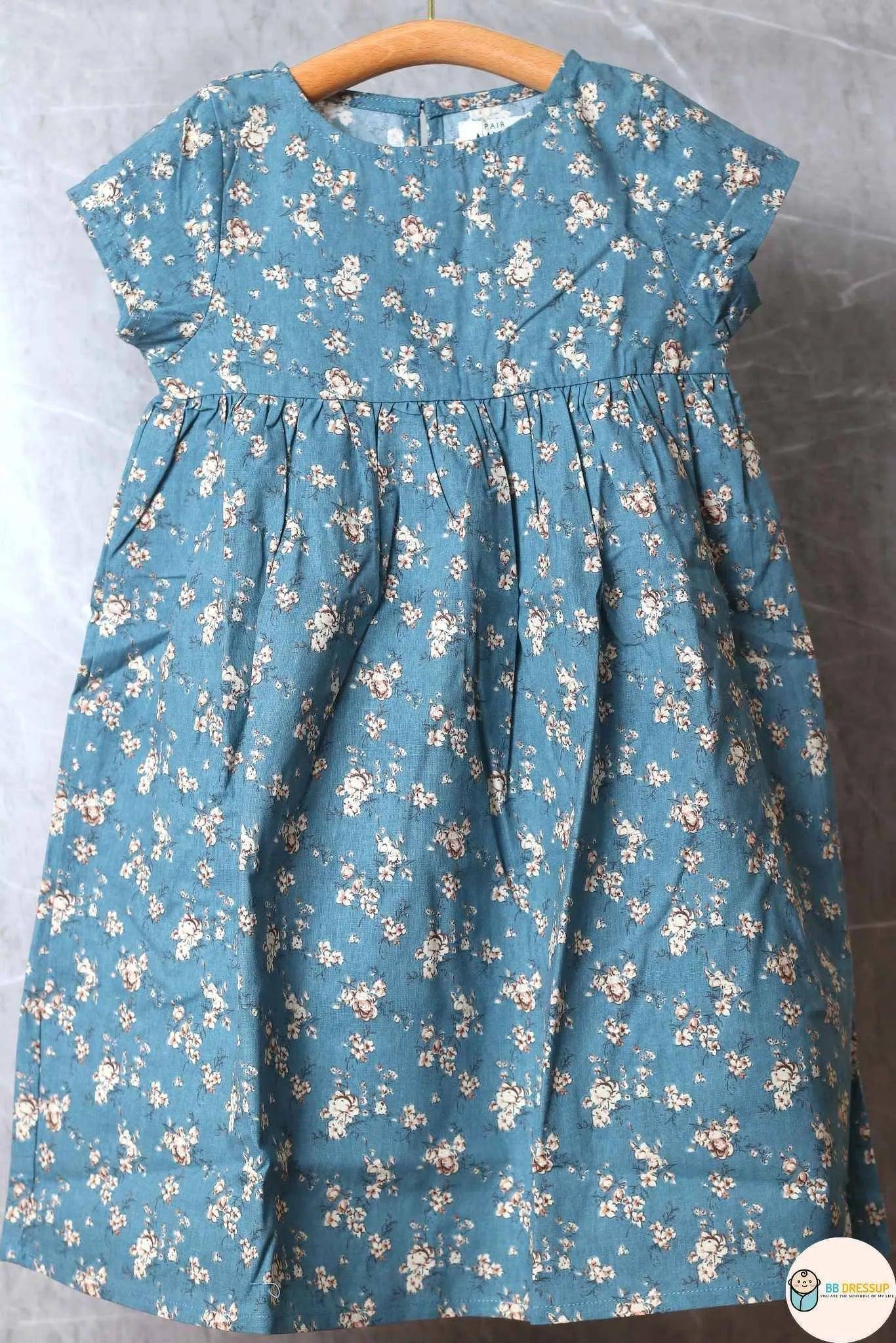 [現貨] 日本直送 Pairmanon 女童裝 法式花卉圖案短袖連身裙 (100cm) - BB Dressup