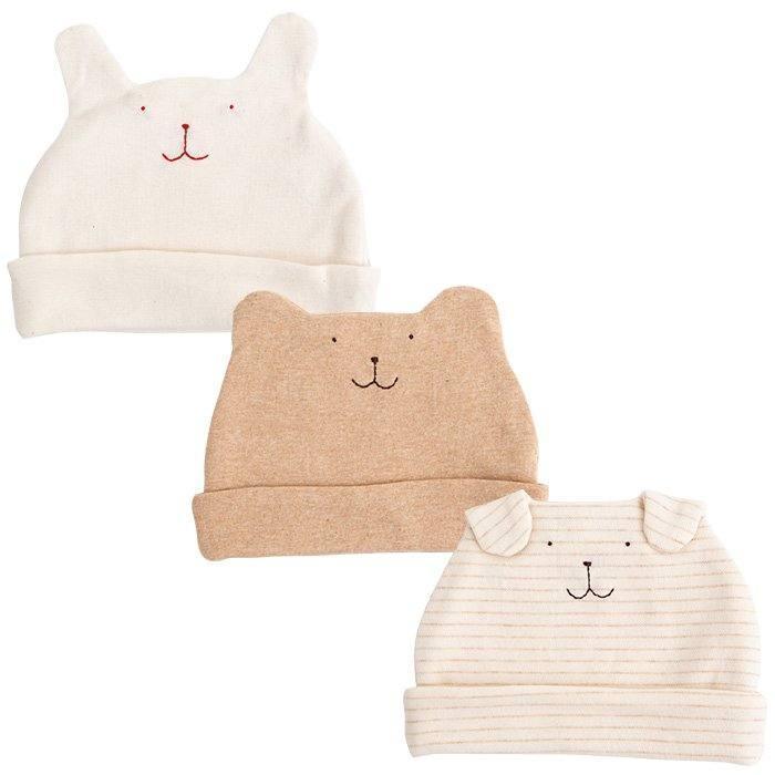 [現貨] 日本製 POMPKINS 初生嬰兒 兔仔 白色有機棉嬰兒帽 - BB Dressup