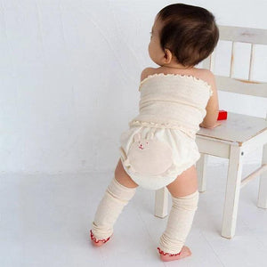 [現貨] 日本製 POMPKINS 初生嬰兒 兔仔 純白色有機嬰兒褲 - BB Dressup