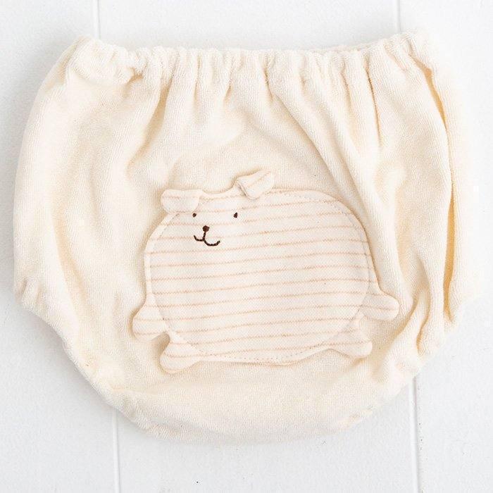[現貨] 日本製 POMPKINS 初生嬰兒 兔仔 白色橫條有機嬰兒褲 - BB Dressup