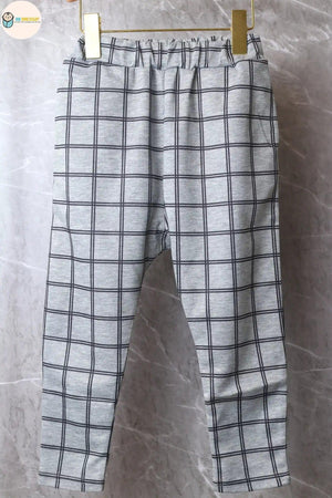 [現貨] 日本直送 Shisky 童裝 淺灰色格仔 長褲 (11cm) - BB Dressup