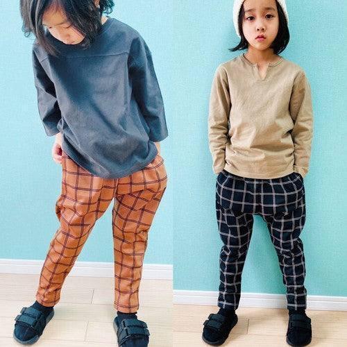 [現貨] 日本直送 Shisky 童裝 淺灰色格仔 長褲 (11cm) - BB Dressup