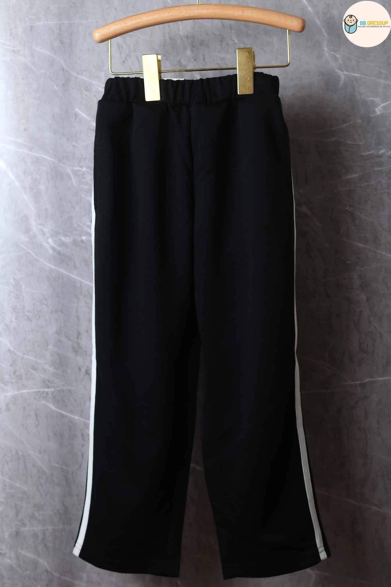 [現貨] 日本直送 Shisky 童裝 黑色腰果花 長袖運動衫褲套裝 (120-130cm) - BB Dressup