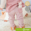 [現貨] 日本製 Yuga 有機棉 初生嬰兒 粉紅色橫間緊身褲 - BB Dressup